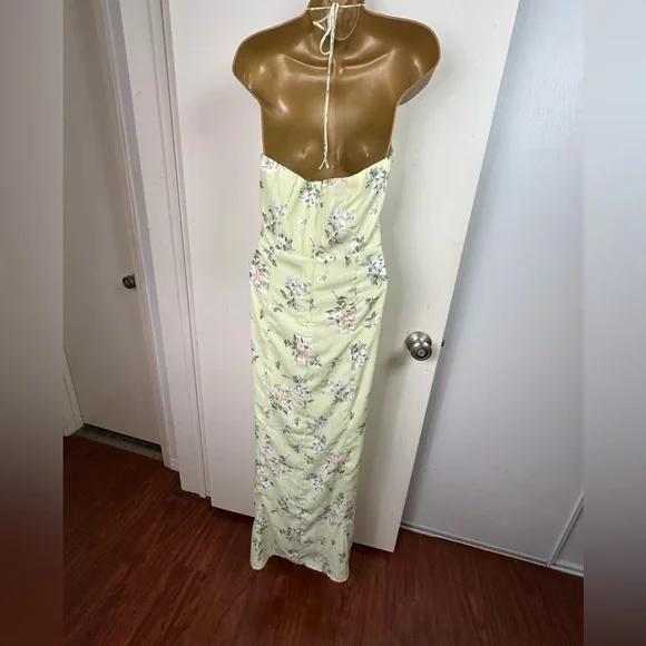 Abercrombie & Fitch Green Floral Halter Tie Neck Ultra Feminine Dress NWOT M - Picture 9 of 16